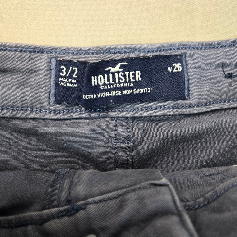 Hollister Ultra High-Rise Shorts Mom 3 Blue Gray Cargo Utility W26‎ 3/2 - Picture 5 of 9